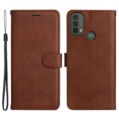 KT Leather Series-2 Solid Color Wallet Leather Case Inner Soft TPU Phone Cover with Adjustable Stand for Motorola Moto E40/E30/E20