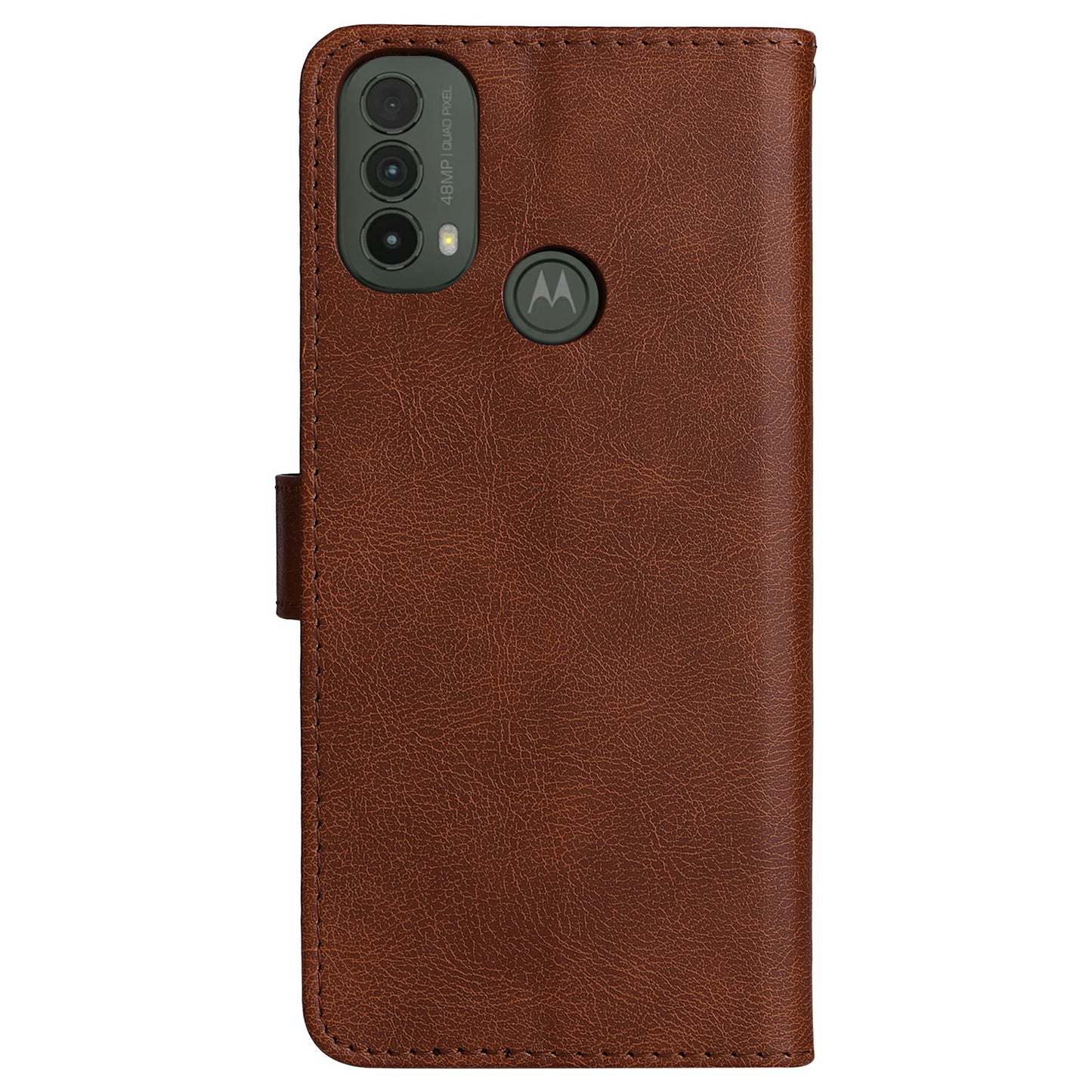 KT Leather Series-2 Solid Color Wallet Leather Case Inner Soft TPU Phone Cover with Adjustable Stand for Motorola Moto E40/E30/E20