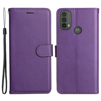 KT Leather Series-2 Solid Color Wallet Leather Case Inner Soft TPU Phone Cover with Adjustable Stand for Motorola Moto E40/E30/E20