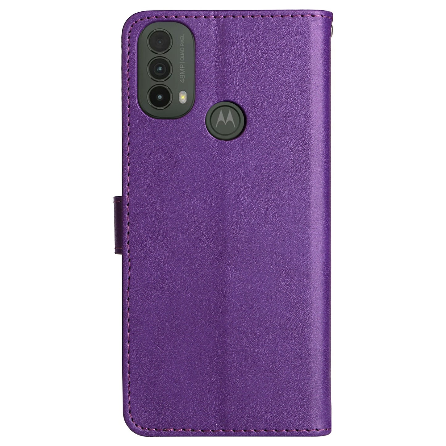 KT Leather Series-2 Solid Color Wallet Leather Case Inner Soft TPU Phone Cover with Adjustable Stand for Motorola Moto E40/E30/E20