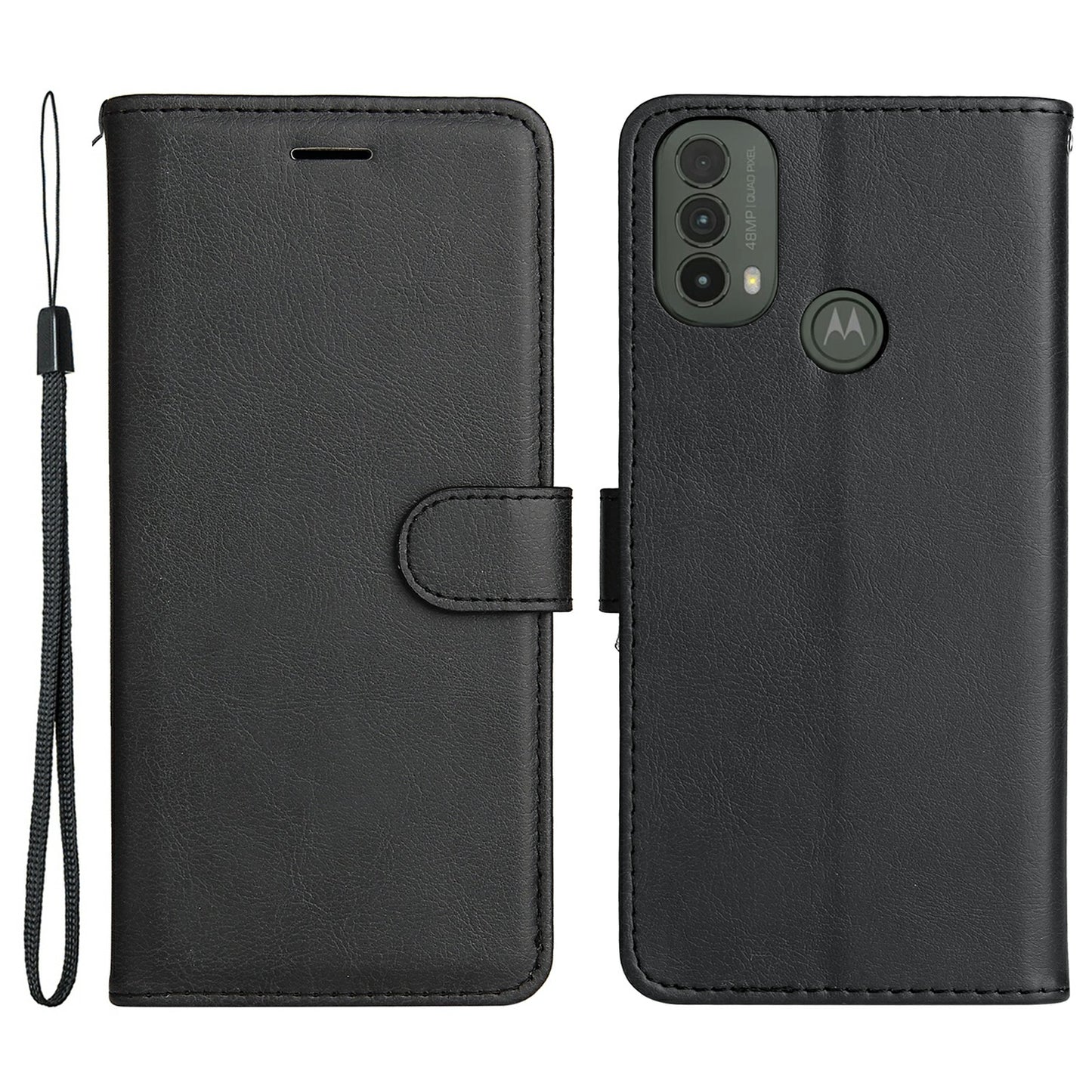 KT Leather Series-2 Solid Color Wallet Leather Case Inner Soft TPU Phone Cover with Adjustable Stand for Motorola Moto E40/E30/E20