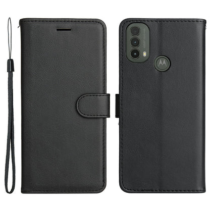 KT Leather Series-2 Solid Color Wallet Leather Case Inner Soft TPU Phone Cover with Adjustable Stand for Motorola Moto E40/E30/E20