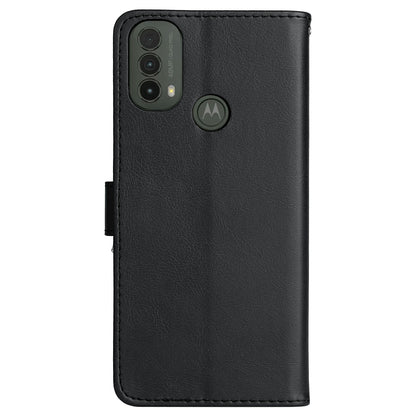 KT Leather Series-2 Solid Color Wallet Leather Case Inner Soft TPU Phone Cover with Adjustable Stand for Motorola Moto E40/E30/E20