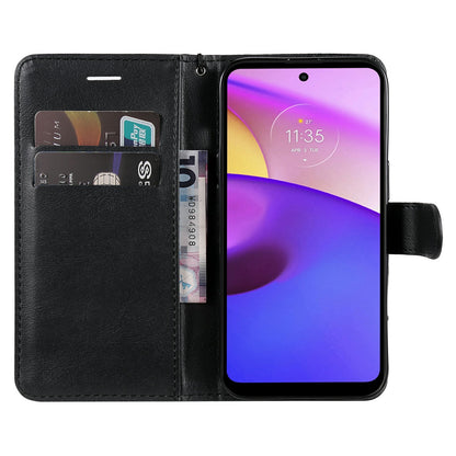 KT Leather Series-2 Solid Color Wallet Leather Case Inner Soft TPU Phone Cover with Adjustable Stand for Motorola Moto E40/E30/E20