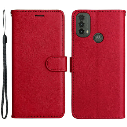 KT Leather Series-2 Solid Color Wallet Leather Case Inner Soft TPU Phone Cover with Adjustable Stand for Motorola Moto E40/E30/E20