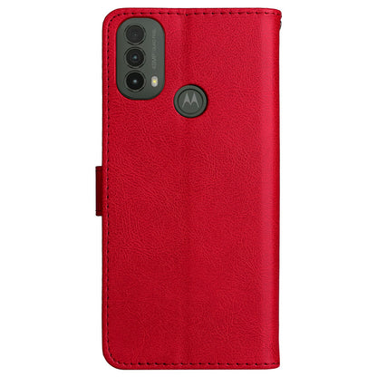 KT Leather Series-2 Solid Color Wallet Leather Case Inner Soft TPU Phone Cover with Adjustable Stand for Motorola Moto E40/E30/E20