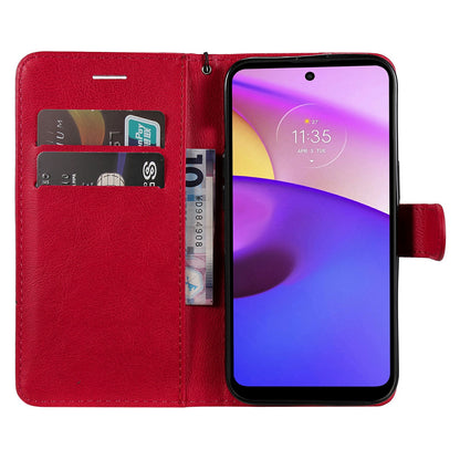 KT Leather Series-2 Solid Color Wallet Leather Case Inner Soft TPU Phone Cover with Adjustable Stand for Motorola Moto E40/E30/E20