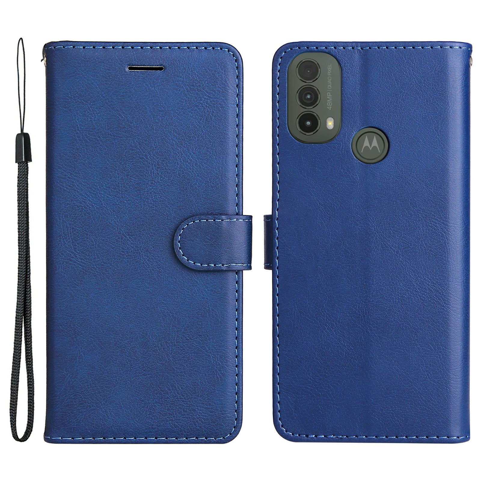 KT Leather Series-2 Solid Color Wallet Leather Case Inner Soft TPU Phone Cover with Adjustable Stand for Motorola Moto E40/E30/E20