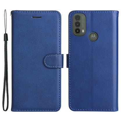 KT Leather Series-2 Solid Color Wallet Leather Case Inner Soft TPU Phone Cover with Adjustable Stand for Motorola Moto E40/E30/E20