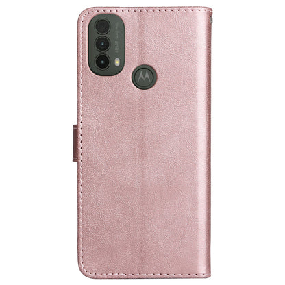 KT Leather Series-2 Solid Color Wallet Leather Case Inner Soft TPU Phone Cover with Adjustable Stand for Motorola Moto E40/E30/E20