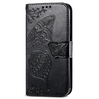 PU Leather Butterfly Flower Imprinted Flip Case Stand Magnetic Closure Protective Cover with Strap for Motorola G Pure