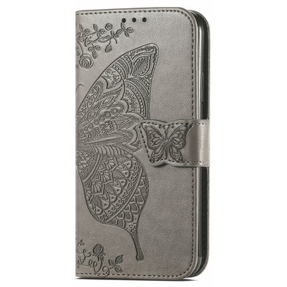 PU Leather Butterfly Flower Imprinted Flip Case Stand Magnetic Closure Protective Cover with Strap for Motorola G Pure