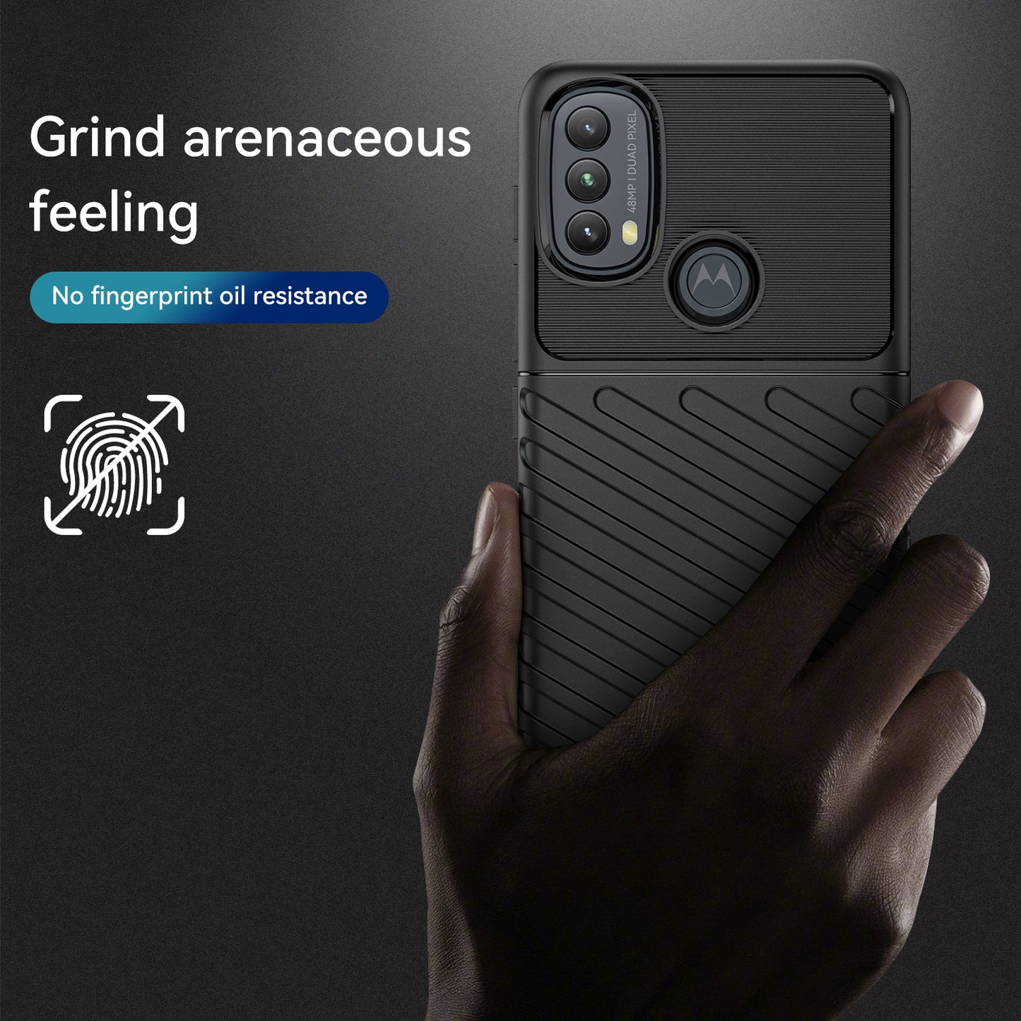 Thunder Series Twill Texture Thickened Soft Flexible TPU Scratch-Resistant Phone Case for Motorola Moto E20 / E30 / E40