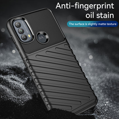 Thunder Series Twill Texture Thickened Soft Flexible TPU Scratch-Resistant Phone Case for Motorola Moto E20 / E30 / E40