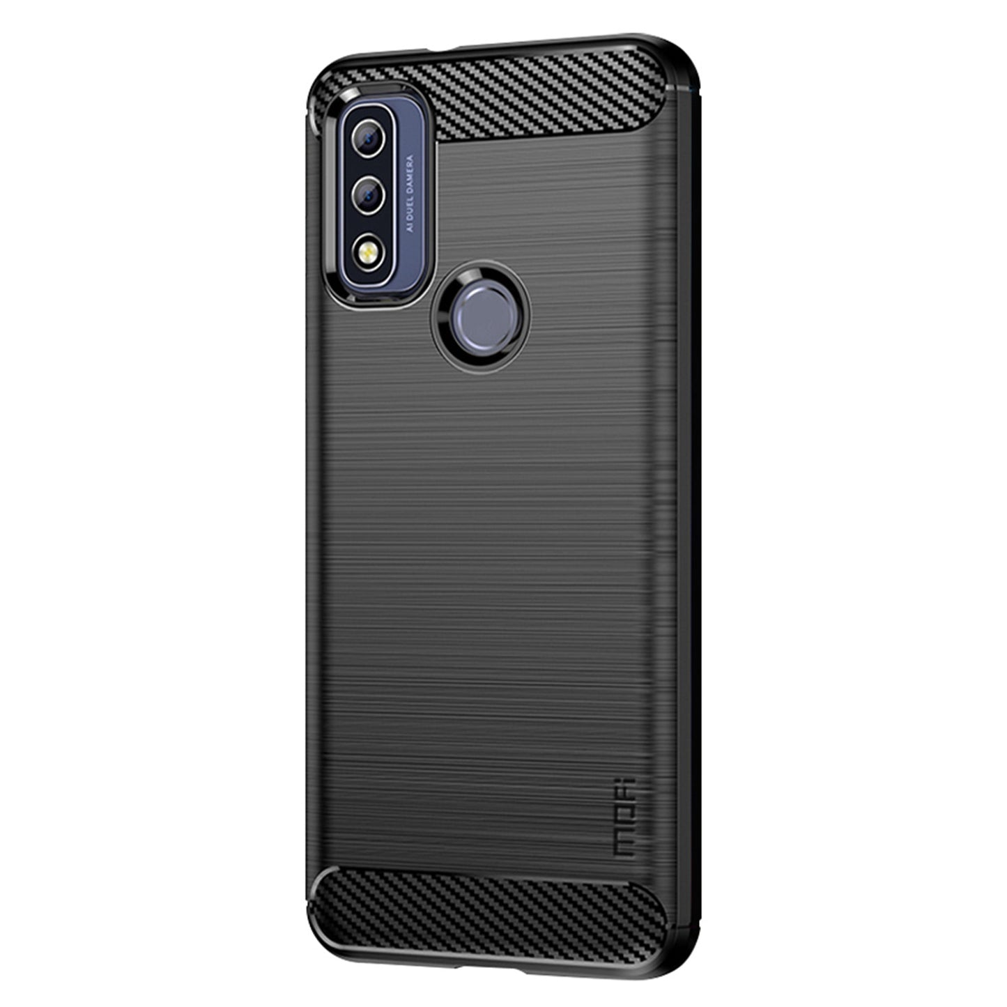 MOFI Anti-fingerprint Brushed Carbon Fiber Design Soft TPU Phone Cover Case for Motorola G Pure