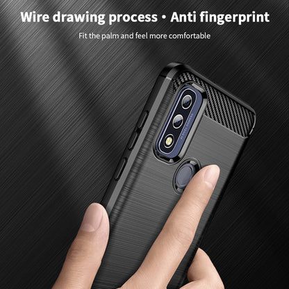 MOFI Anti-fingerprint Brushed Carbon Fiber Design Soft TPU Phone Cover Case for Motorola G Pure