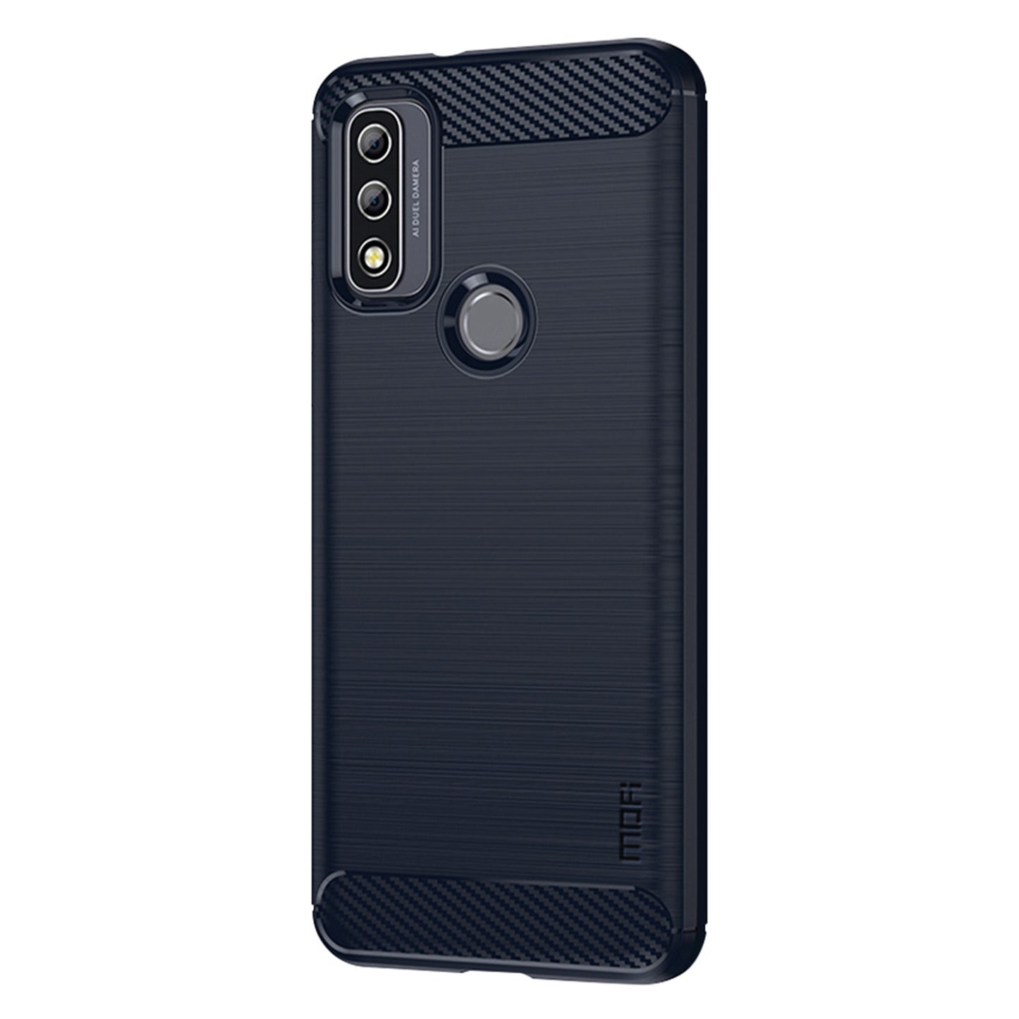 MOFI Anti-fingerprint Brushed Carbon Fiber Design Soft TPU Phone Cover Case for Motorola G Pure