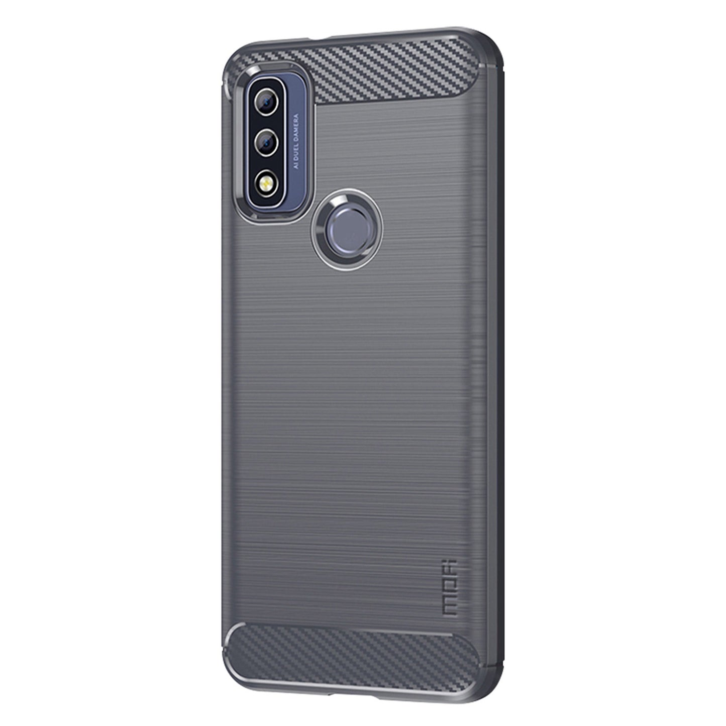 MOFI Anti-fingerprint Brushed Carbon Fiber Design Soft TPU Phone Cover Case for Motorola G Pure