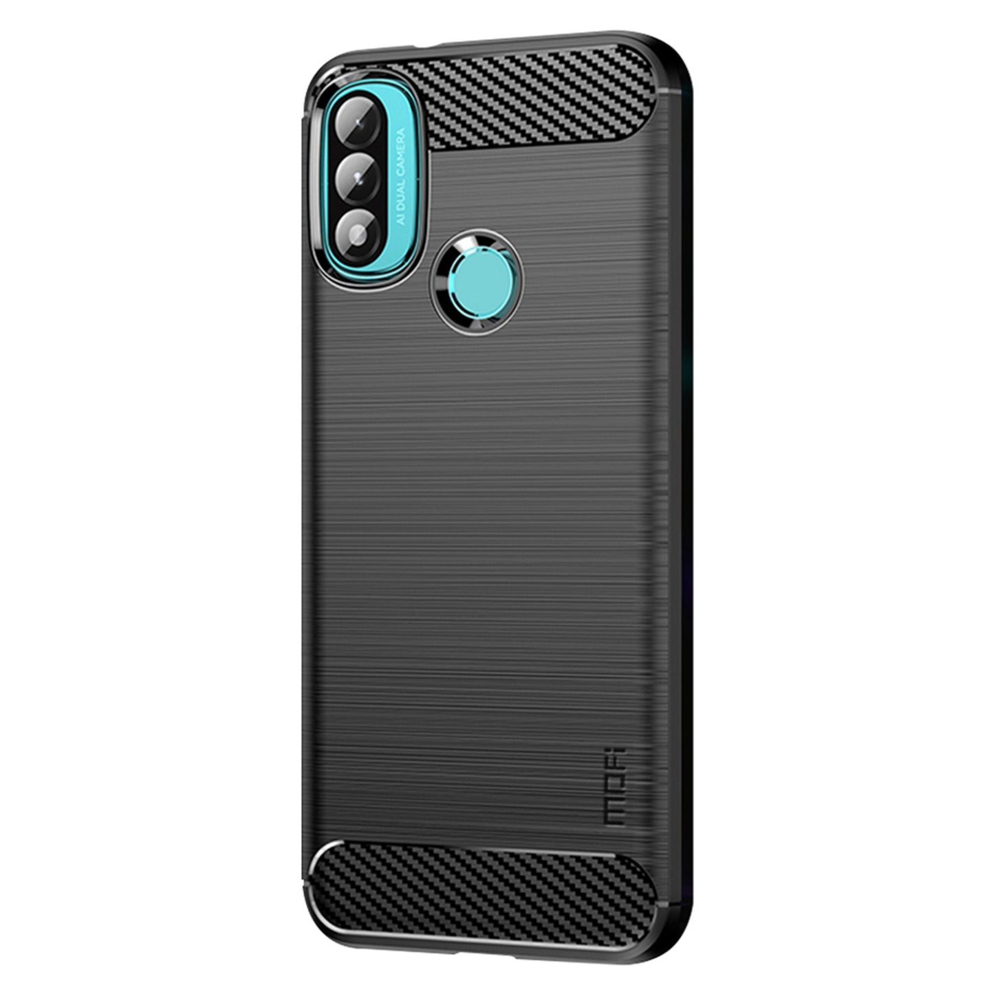 MOFI Brushed Carbon Fiber Design Soft TPU Cover Well-Protected Case for Motorola Moto E20 / E40