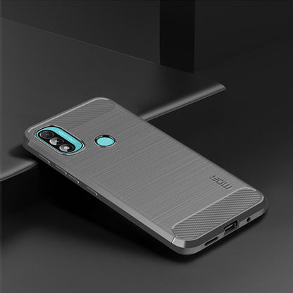 MOFI Brushed Carbon Fiber Design Soft TPU Cover Well-Protected Case for Motorola Moto E20 / E40