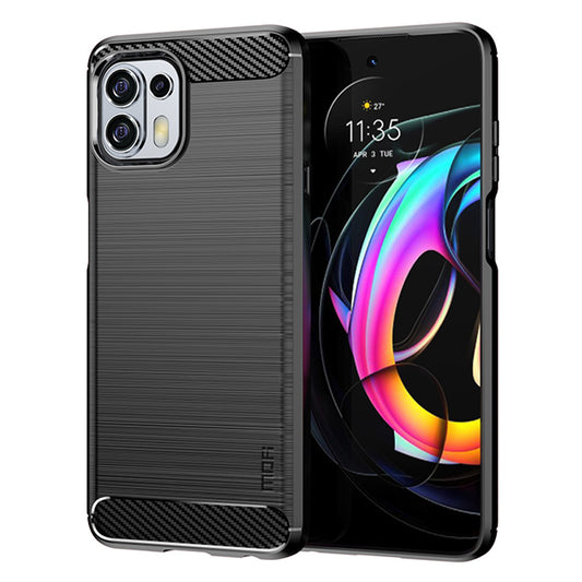 MOFI Soft TPU Cover Brushed Carbon Fiber Design Well-Protected Case for Motorola Edge 20 Lite / Edge 20 Fusion