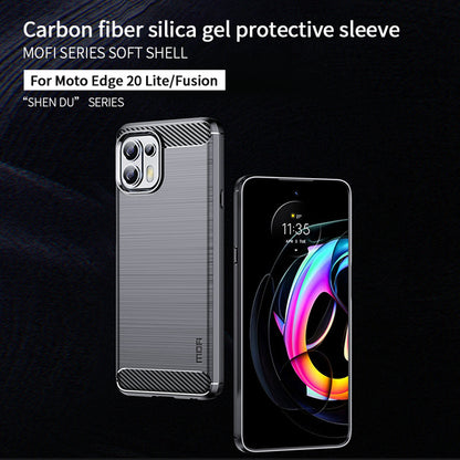 MOFI Soft TPU Cover Brushed Carbon Fiber Design Well-Protected Case for Motorola Edge 20 Lite / Edge 20 Fusion