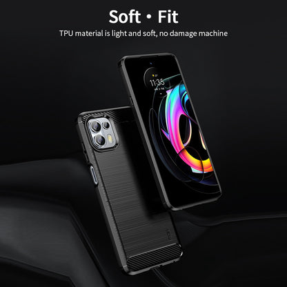 MOFI Soft TPU Cover Brushed Carbon Fiber Design Well-Protected Case for Motorola Edge 20 Lite / Edge 20 Fusion