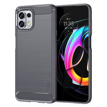 MOFI Soft TPU Cover Brushed Carbon Fiber Design Well-Protected Case for Motorola Edge 20 Lite / Edge 20 Fusion