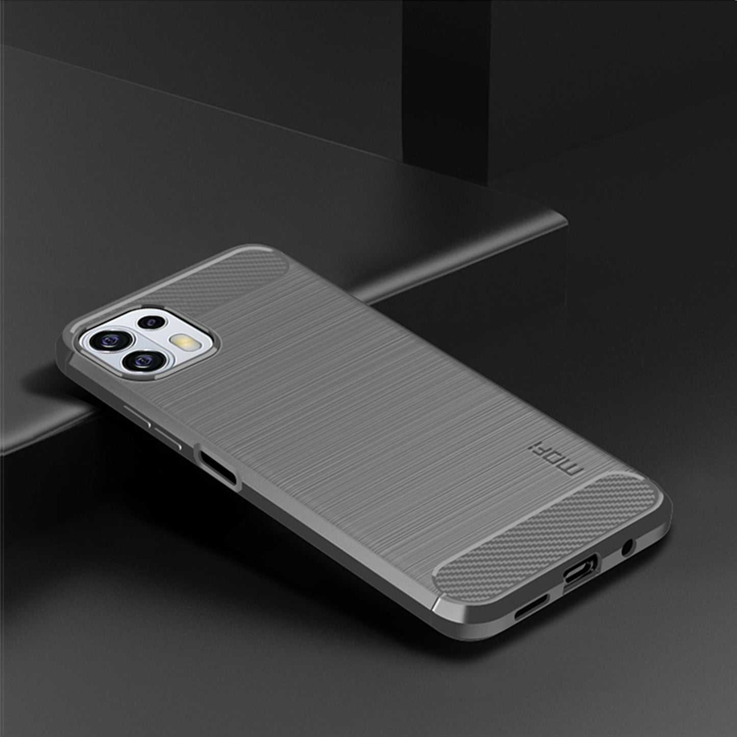 MOFI Soft TPU Cover Brushed Carbon Fiber Design Well-Protected Case for Motorola Edge 20 Lite / Edge 20 Fusion