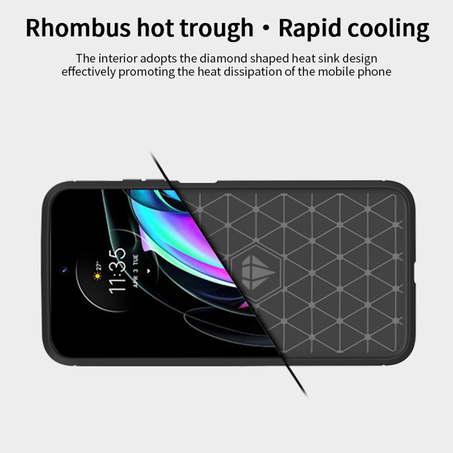 MOFI Soft TPU Cover Brushed Carbon Fiber Design Well-Protected Case for Motorola Edge 20 Lite / Edge 20 Fusion