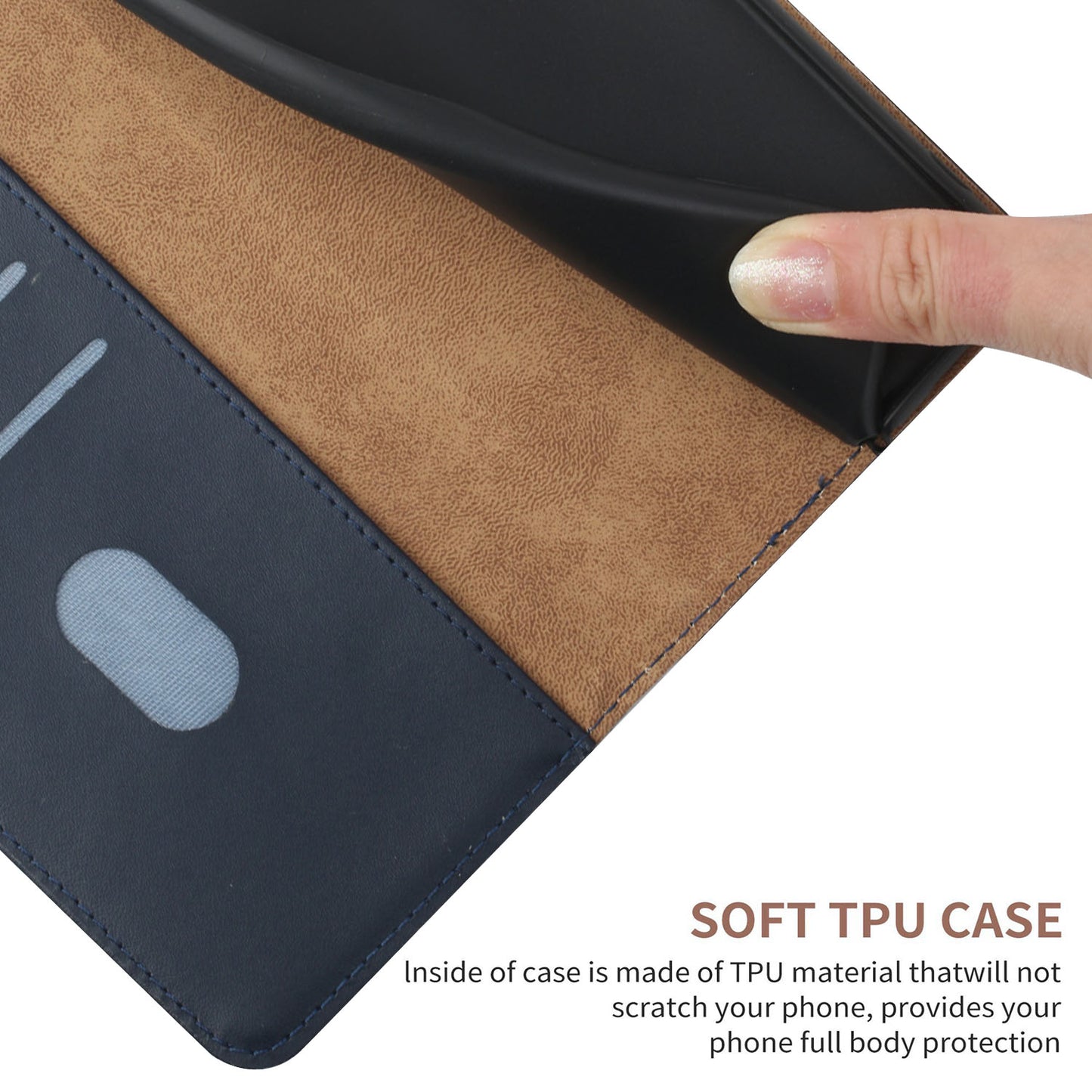 Nappa Texture Scratch-proof Folio Flip Genuine Leather Phone Case Magnetic Closure Stand Wallet for Motorola G Pure