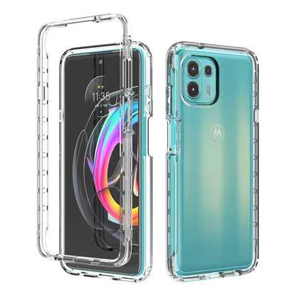 For Motorola Edge 20 Lite Shockproof Clear Gradient Color Detachable 2-in-1 Design TPU + PC Protective Phone Case