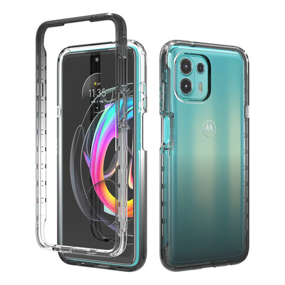 For Motorola Edge 20 Lite Shockproof Clear Gradient Color Detachable 2-in-1 Design TPU + PC Protective Phone Case