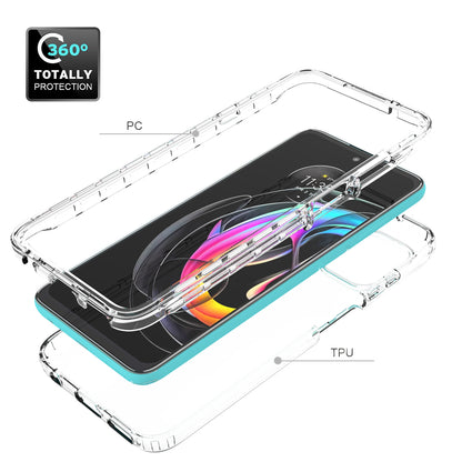 For Motorola Edge 20 Lite Shockproof Clear Gradient Color Detachable 2-in-1 Design TPU + PC Protective Phone Case