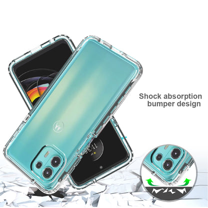 For Motorola Edge 20 Lite Shockproof Clear Gradient Color Detachable 2-in-1 Design TPU + PC Protective Phone Case