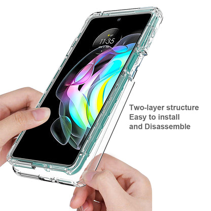 For Motorola Edge 20 Clear Gradient Color Case Detachable 2-in-1 Design Dual-layer protection TPU + PC Phone Cover