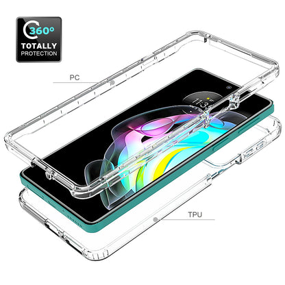 For Motorola Edge 20 Clear Gradient Color Case Detachable 2-in-1 Design Dual-layer protection TPU + PC Phone Cover