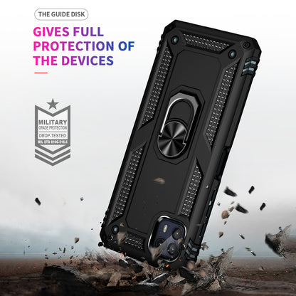 Anti-Drop Hard PC Soft TPU Shockproof Protective Case with Ring Kickstand Work with Magnetic Car Mount for Motorola Moto G50 5G