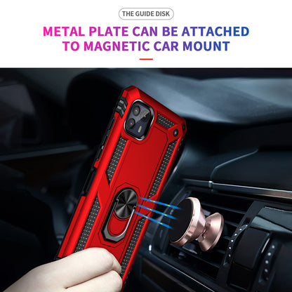 Anti-Drop Hard PC Soft TPU Shockproof Protective Case with Ring Kickstand Work with Magnetic Car Mount for Motorola Moto G50 5G