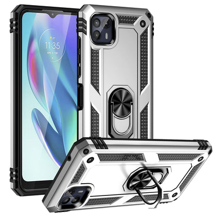 Anti-Drop Hard PC Soft TPU Shockproof Protective Case with Ring Kickstand Work with Magnetic Car Mount for Motorola Moto G50 5G