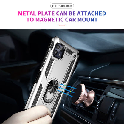 Anti-Drop Hard PC Soft TPU Shockproof Protective Case with Ring Kickstand Work with Magnetic Car Mount for Motorola Moto G50 5G