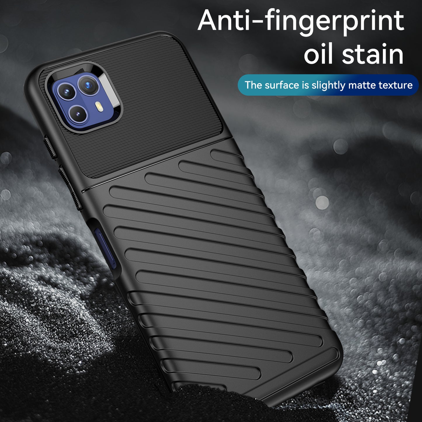 Thunder Series Twill Texture Thickened TPU Anti-Fingerprint Protective Phone Case for Motorola Moto G50 5G