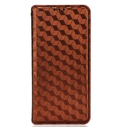 Imprinting 3D Rhombus Pattern Magnetic Auto-absorbed Leather Stand Wallet Phone Case for Motorola Moto G10/G20/G30/G10 Power