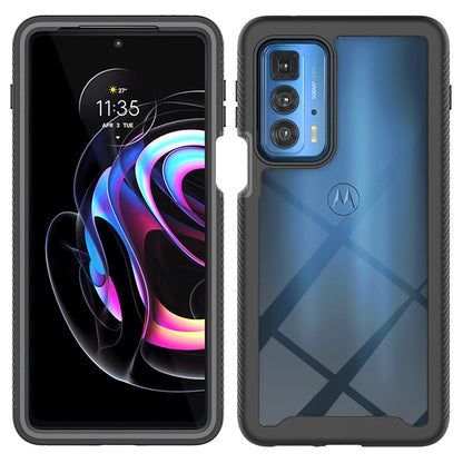 For Motorola Edge 20 Pro Well-protected Stylish PC+TPU Hybrid Phone Case Cover with Anti-scratch PET Screen Protector