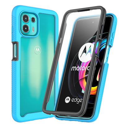 For Motorola Edge 20 Lite Shockproof PC+TPU Hybrid Phone Case Cover with Anti-scratch PET Screen Protector