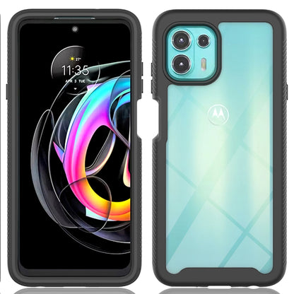 For Motorola Edge 20 Lite Shockproof PC+TPU Hybrid Phone Case Cover with Anti-scratch PET Screen Protector