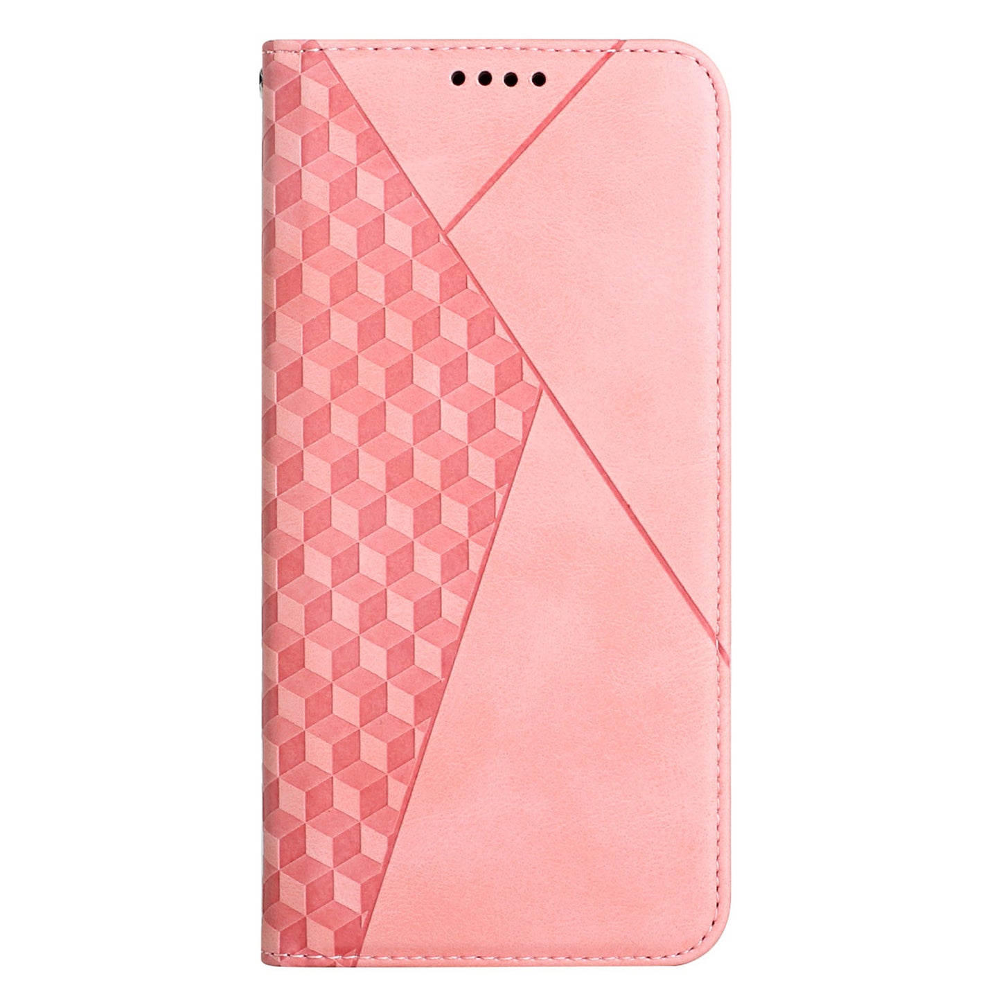 Skin-touch Well-protected Auto-absorbed Magnetic Closure Rhombus Pattern Leather Phone Cover with Stand for Motorola Moto G60S