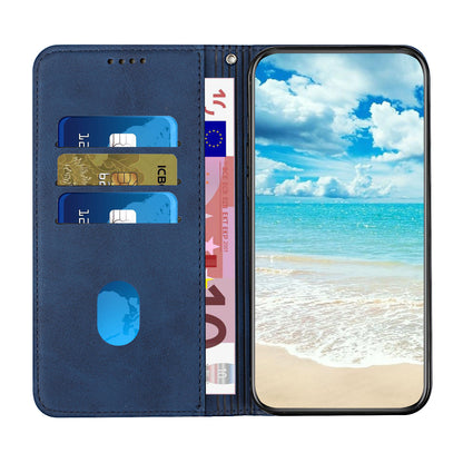 Skin-touch Well-protected Auto-absorbed Magnetic Closure Rhombus Pattern Leather Phone Cover with Stand for Motorola Moto G60S