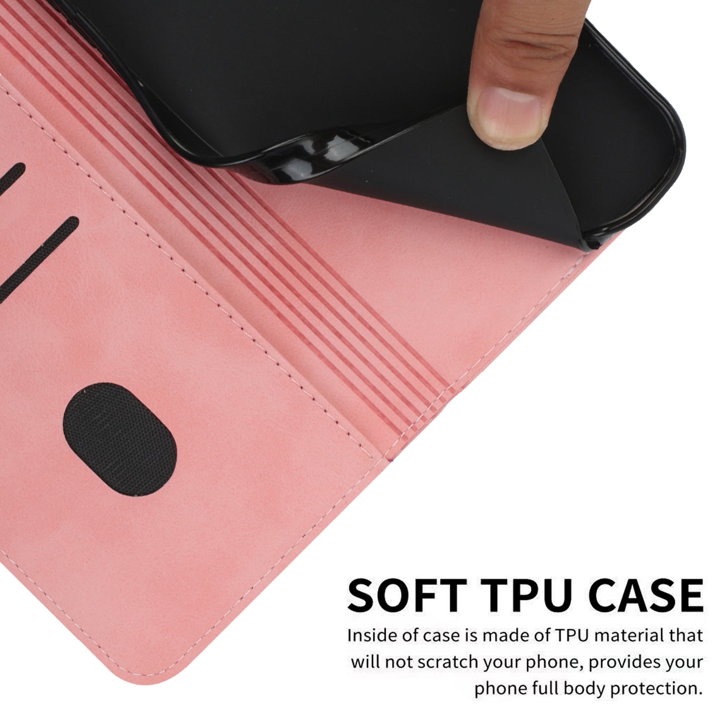 Auto-absorbed Magnetic Closing Rhombus Pattern Skin-touch Soft Inner TPU Case Leather Phone Cover with Stand for Motorola Moto G50 5G