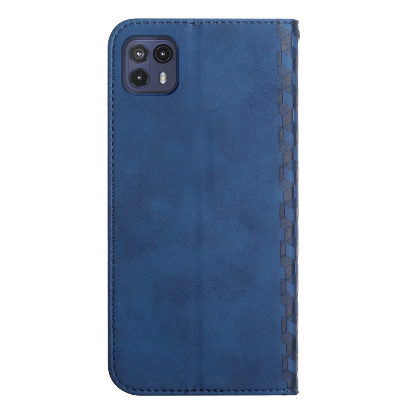 Auto-absorbed Magnetic Closing Rhombus Pattern Skin-touch Soft Inner TPU Case Leather Phone Cover with Stand for Motorola Moto G50 5G